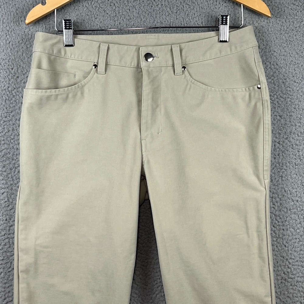Lululemon Lab Mens ABC Slim Fit Pants Khaki Tan Size 31 Canvas Style LM5ABOS - Picture 2 of 11